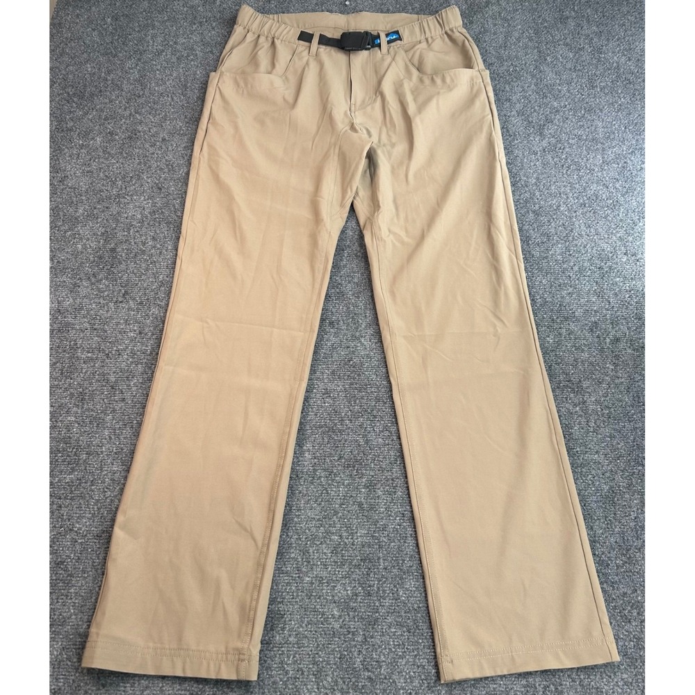 Kavu Hiking Pants Mens S Khaki Tan Technical Stretch Belted Outdoor Climbing